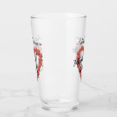 Moeder van het Groom Wedding Floral Heart-monogram Glas (Links)