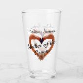Moeder van het Groom Wedding l Heart Glas (Achterkant)