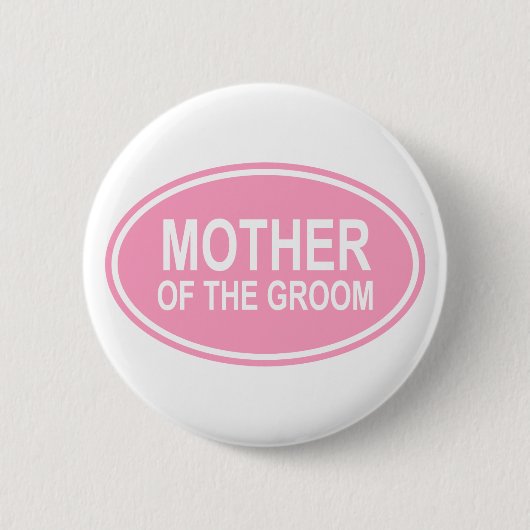 Moeder van het Groom Wedding Oval Roze Ronde Button 5,7 Cm (Voorkant)