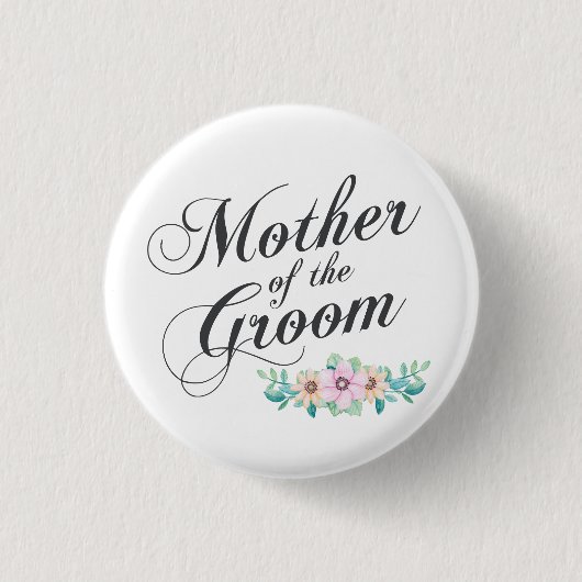 Moeder van het Groom Wedding | Pin-Button Ronde Button 3,2 Cm (Voorkant)
