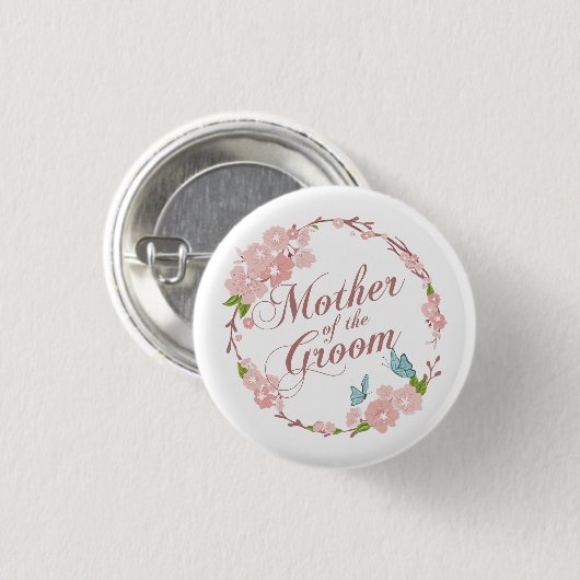 Moeder van het Groom Wedding | Pin-Button Ronde Button 3,2 Cm (Voorkant /achterkant)