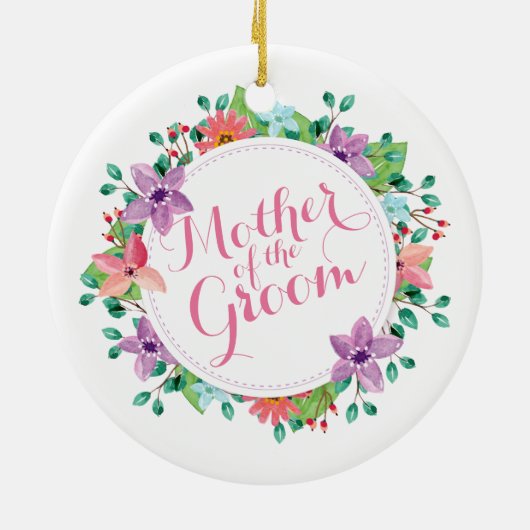 Moeder van het Groom Wedding | Versiering Keramisch Ornament (Achterkant)