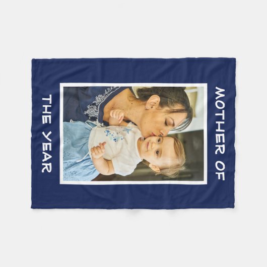 Moeder van het jaar Aangepaste Foto mama Fleece Deken (Voorkant (Horizontaal))