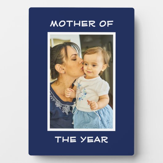 Moeder van het jaar Aangepaste Foto mama Fotoplaat (voorkant)