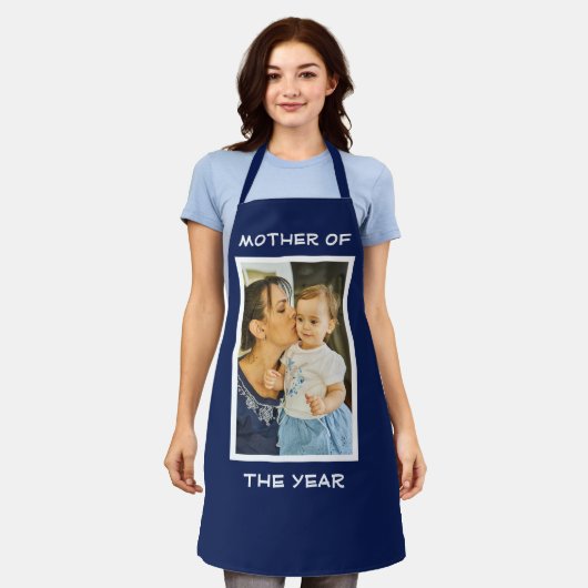 Moeder van het jaar Aangepaste Foto mama Schort (Gedragen)