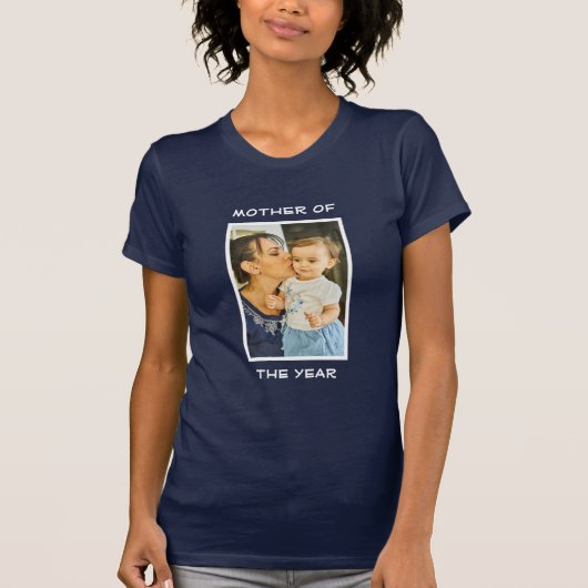 Moeder van het jaar Aangepaste Foto mama T-shirt (Voorkant)