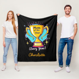 Moeder van het jaar | Grappige gepersonaliseerde M Fleece Deken