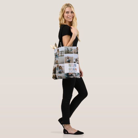 Moeder van het Jaar Patchwork Foto Ontwerp Tote Bag (Op model)