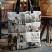 Moeder van het Jaar Patchwork Foto Ontwerp Tote Bag