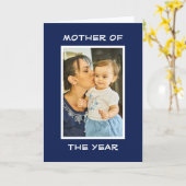 Moeder van het Jaar Persoonlijke Foto Moederdag Ca Kaart (Gele Bloem)