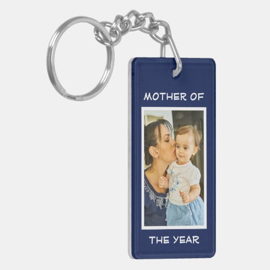 Moeder van het Jaar Persoonlijke Foto Moederdag Ca Sleutelhanger (Voorkant Links)