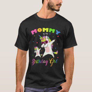 Moeder van het jarige meisje Dabbing Eenhoorn Prin T-shirt