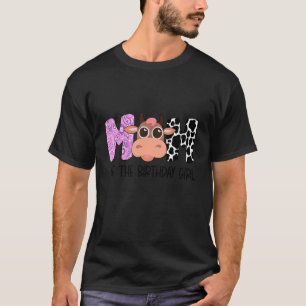 Moeder Van Het Jarige Meisje Koe Boerderij Verjaar T-shirt