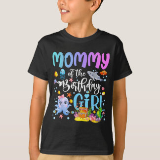 Moeder van het jarige meisje zee vis oceaan aquari t-shirt