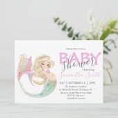 Moeder van het Mermaid Baby shower Aankondiging (Staand voorkant)