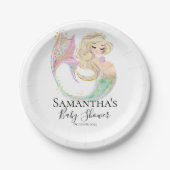 Moeder van het Mermaid Baby shower Papieren Bordje (Voorkant)