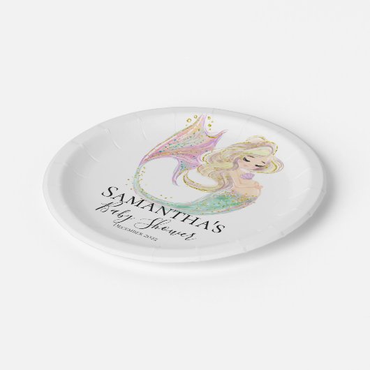 Moeder van het Mermaid Baby shower Papieren Bordje (Gekanteld)