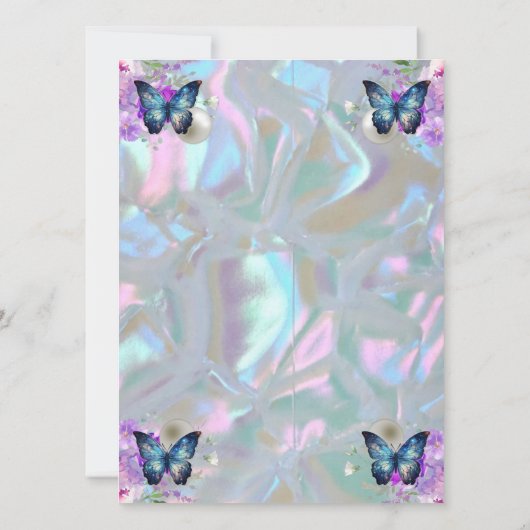 Moeder van het parelbruin Iridescent Elegant Weddi Kaart (Achterkant)