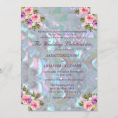 Moeder van het parelbruin Iridescent Elegant Weddi Kaart (Voorkant / Achterkant)