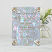 Moeder van het parelbruin Iridescent Elegant Weddi Kaart (Staand voorkant)