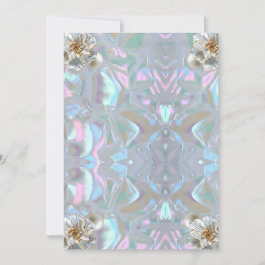 Moeder van het parelbruin Iridescent Elegant Weddi Kaart (Achterkant)