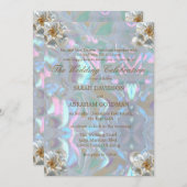 Moeder van het parelbruin Iridescent Elegant Weddi Kaart (Voorkant / Achterkant)