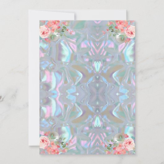 Moeder van het parelbruin Iridescent Elegant Weddi Kaart (Achterkant)