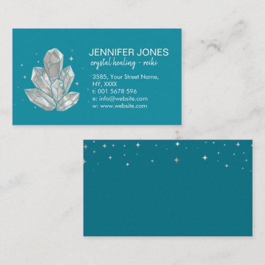 Moeder van het parelkristalcluster visitekaartje (Voorkant / Achterkant)