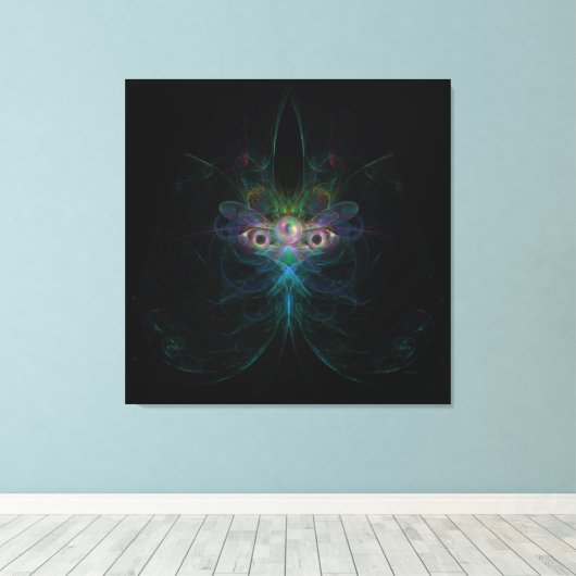 Moeder van het Parelvlinder Angel Mardi Gras Maske Canvas Afdruk (Insitu (Houten vloer))