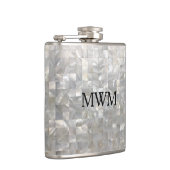 Moeder van het patroonmonogram van Pearl Heupfles (Rechts)