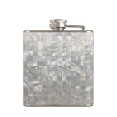 Moeder van het patroonmonogram van Pearl Heupfles (Achterkant)