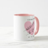 Moeder van het roze bruine hart op maat mok (Voorkant rechts)