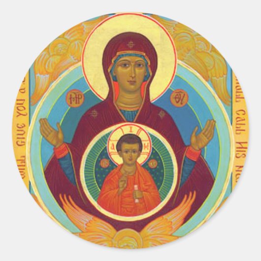 Moeder van het teken ronde sticker (Voorkant)