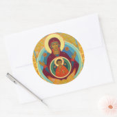 Moeder van het teken ronde sticker (Envelop)