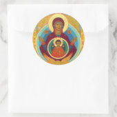 Moeder van het teken ronde sticker (Tas)