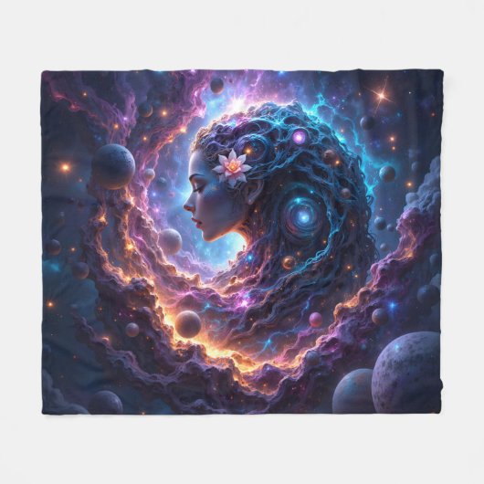 Moeder van het Universum – Zij Die de Sterren Droo Fleece Deken (Voorkant (Horizontaal))