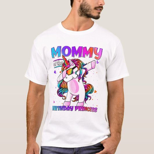 Moeder van het verjaardagsprinses meisje dabbing e t-shirt (Voorkant)
