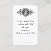 Moeder van het Woord geïncarneerde Heilige Moederd Visitekaartje (Achterkant)