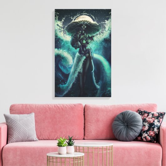 Moeder van het Zee - Yemoja Canvas Print (Insitu (Woonkamer))