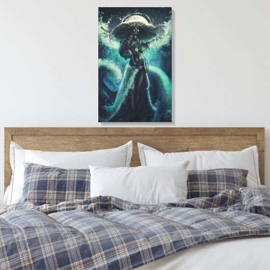 Moeder van het Zee - Yemoja Canvas Print (Insitu (Slaapkamer))