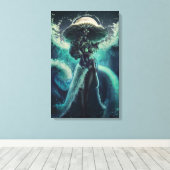Moeder van het Zee - Yemoja Canvas Print (Insitu (Houten vloer))