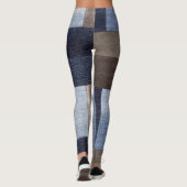 Moeder van kat Kleurrijke Patchwork Nep Denim Broe Leggings (Achterkant)