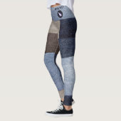 Moeder van kat Kleurrijke Patchwork Nep Denim Broe Leggings (Links)