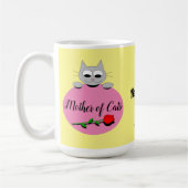 Moeder van katten Grijze katten met rode roze Koffiemok (Links)