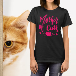 Moeder van Katten Heet Roze Cute Kat Typografie T-shirt