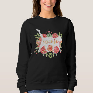 Moeder van Katten Kittens Witte Bloemen Trui