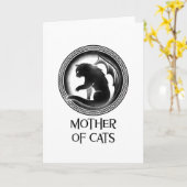 Moeder van katten Mam Funny Moederdag Grandma Kaart (Gele Bloem)