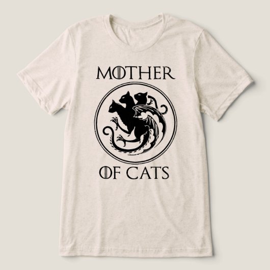 Moeder van Katten Mythische Kam Tri-Blend Shirt (Design voorkant)
