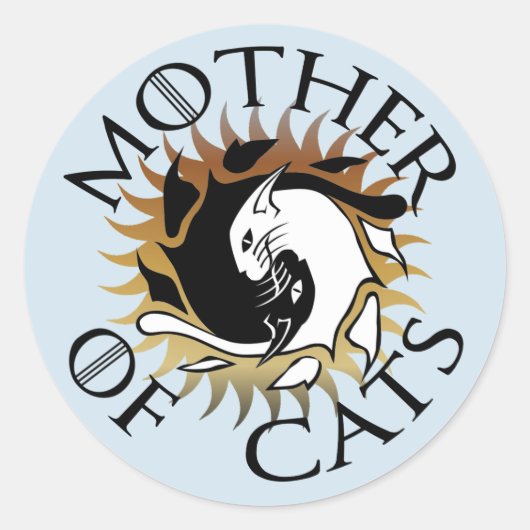 Moeder van katten rond de sticker (Voorkant)