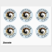 Moeder van katten rond de sticker (Vel)